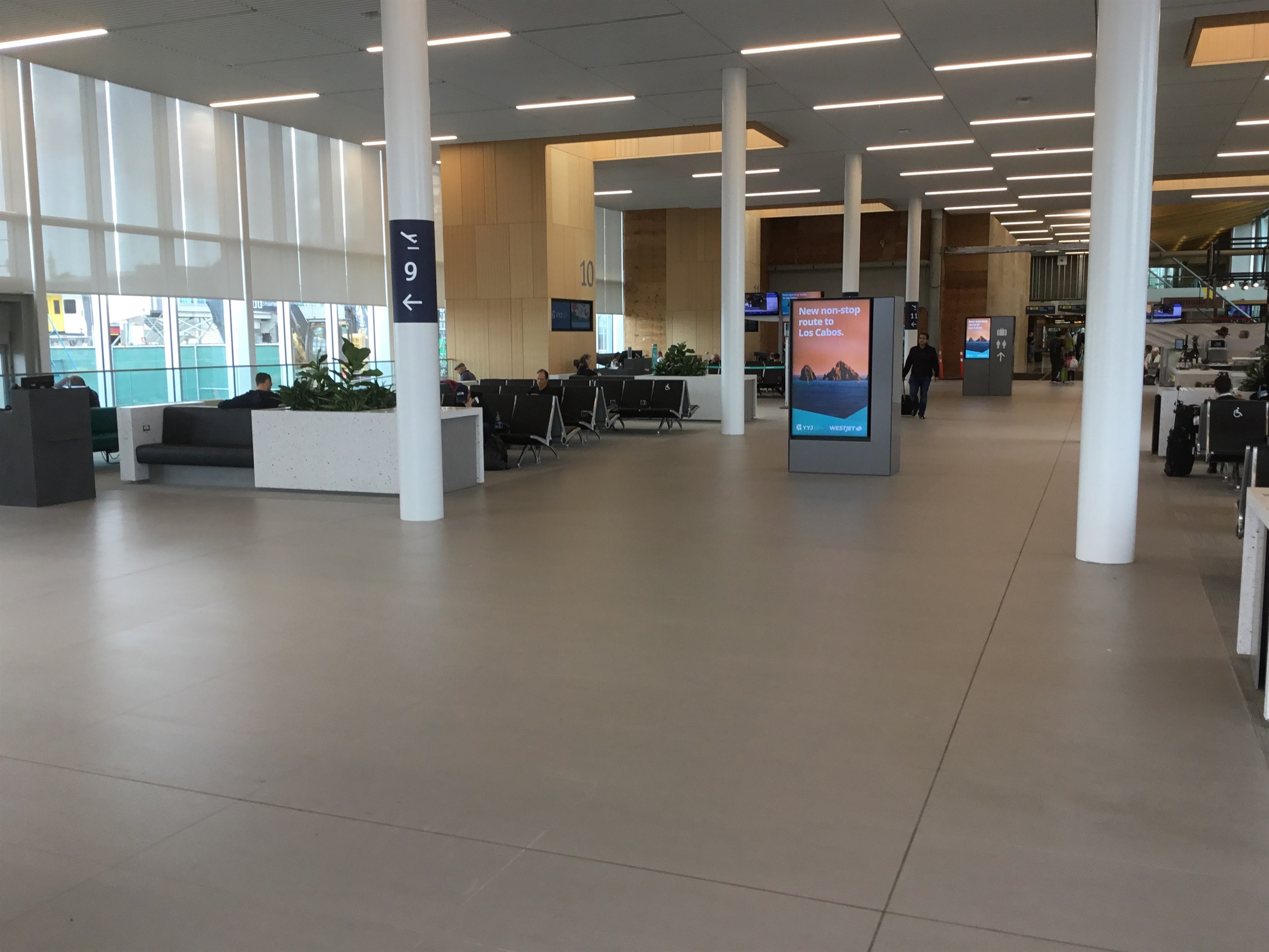 Terrazzo flooring inside Victoria International Airport
